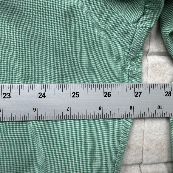 Ralph Lauren Excellent Button Down Shirt Blair Houndstooth Men L Green - Picture 8 of 9